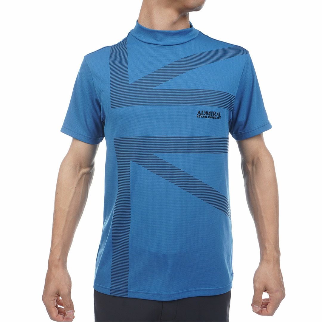 アドミラルゴルフ Admiral GOLF メンズ カラタッチプラス UJプリントモックネックシャツ ADMA636 ディープブルー