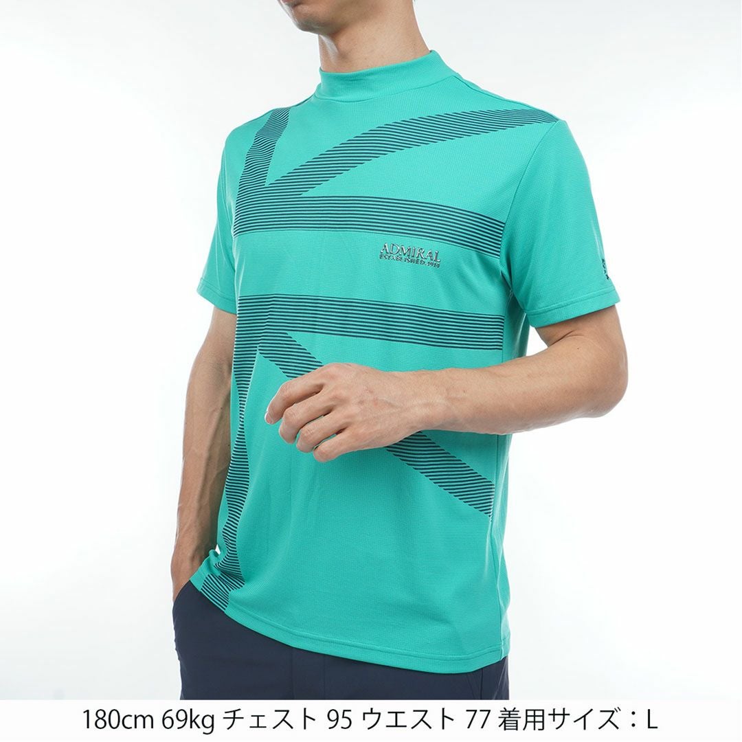 アドミラルゴルフ Admiral GOLF メンズ カラタッチプラス UJプリントモックネックシャツ ADMA636 グリーン