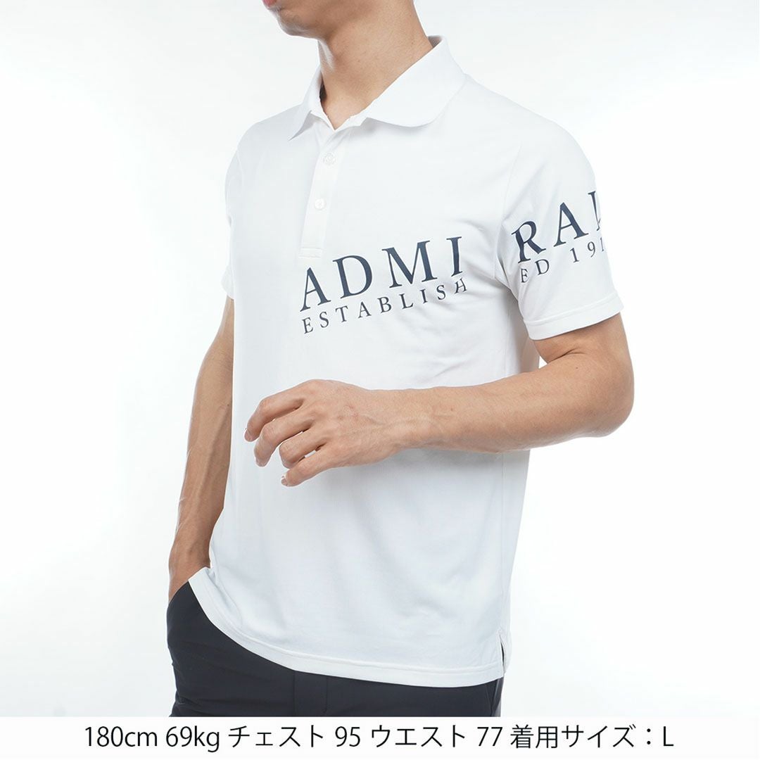 トルネードマート　アドレーション 刺繍入り 白ポロシャツ メンズ Lサイズ トルネードマート アドレーション 刺繍入り 白ポロシャツ メンズ L