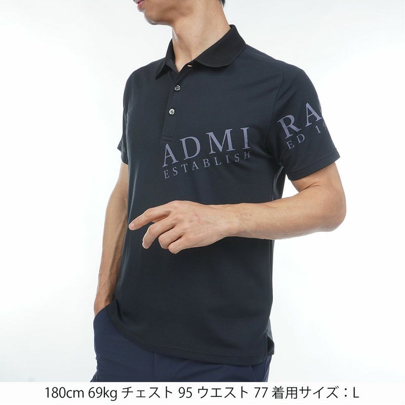 アドミラルゴルフ Admiral GOLF メンズ カラタッチプラス ロゴポロシャツ ADMA638 ブラック
