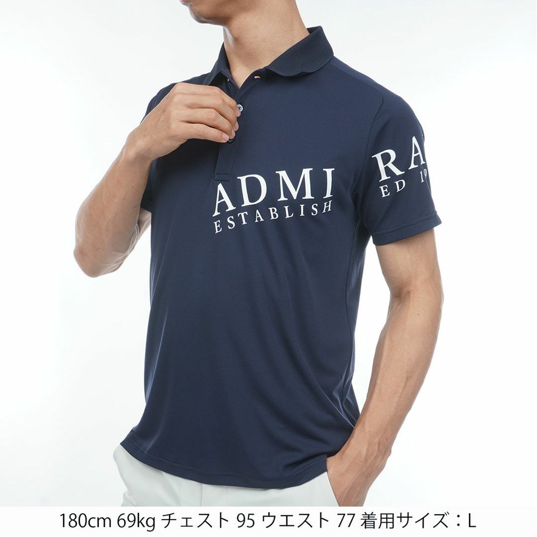 アドミラルゴルフ Admiral GOLF メンズ カラタッチプラス ロゴポロシャツ ADMA638 ネイビー