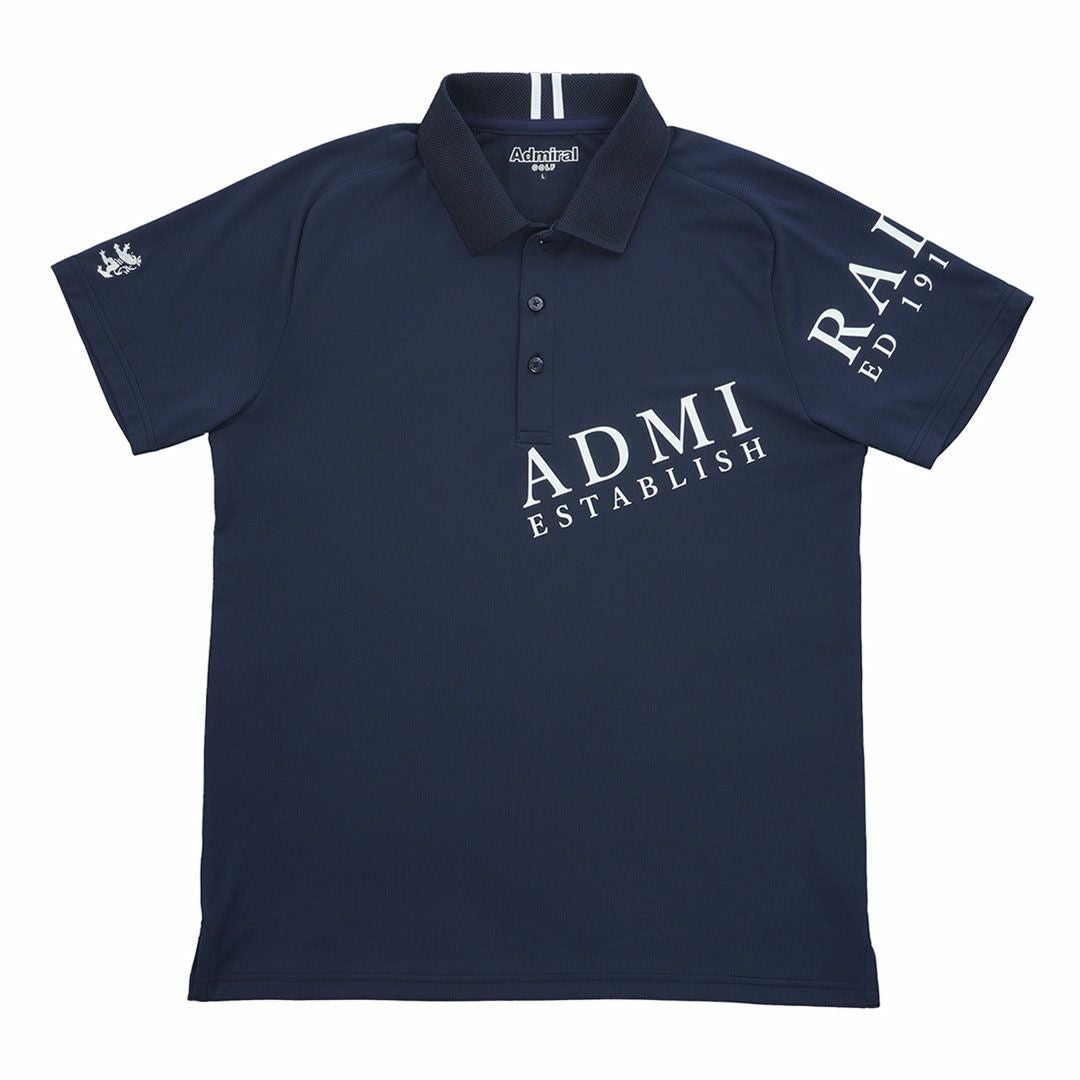 アドミラル スプレーロゴプリント ポロシャツ（NAVY／L） 小平智プロ着用】[アドミラル ゴルフ]メンズ カラタッチ+(PLUS) ロゴ
