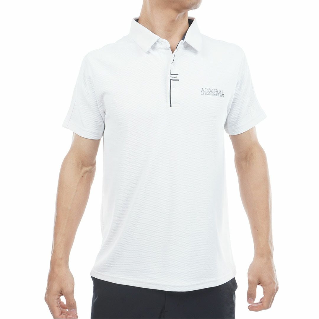 アドミラルゴルフ Admiral GOLF メンズ 汗染み防止 遮熱シャツ ADMA639 ホワイト