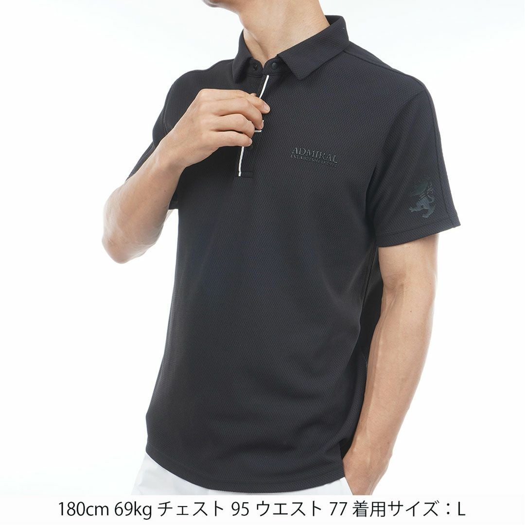 アドミラルゴルフ Admiral GOLF メンズ 汗染み防止 遮熱シャツ ADMA639 ブラック