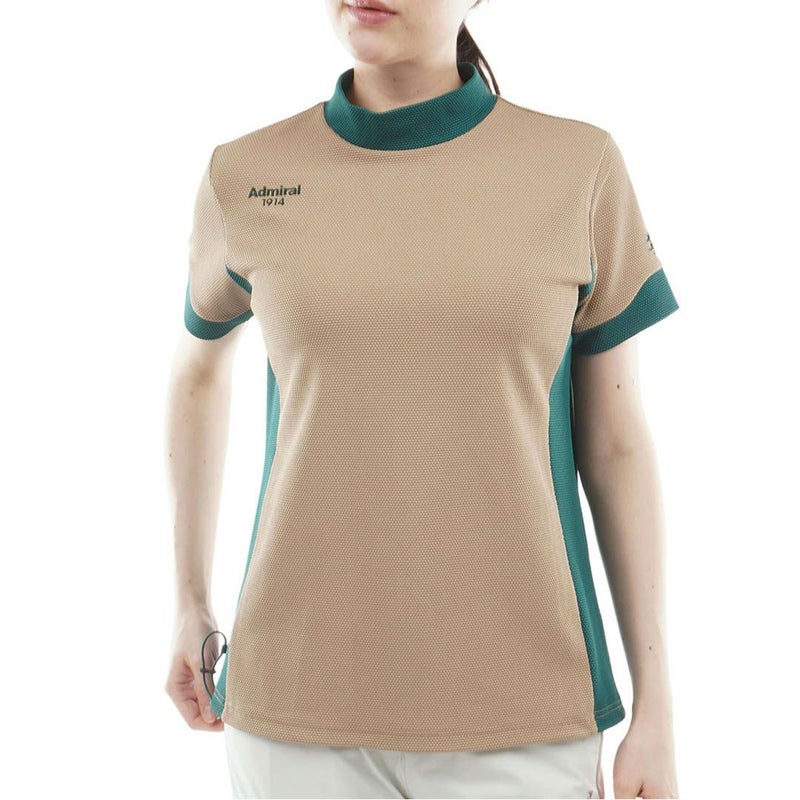アドミラル ゴルフ Admiral GOLF レディース ポップコーン モックネックシャツ ADLA603 サンドベージュ