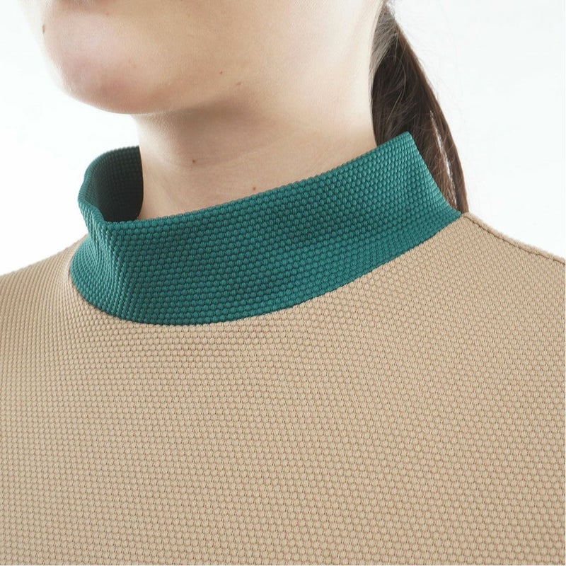 アドミラル ゴルフ Admiral GOLF レディース ポップコーン モックネックシャツ ADLA603 サンドベージュ