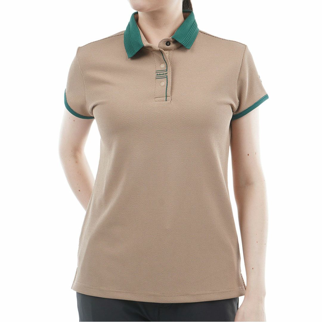 アドミラル ゴルフ Admiral GOLF レディース ポップコーン フレンチスリーブシャツ ADLA604 サンドベージュ