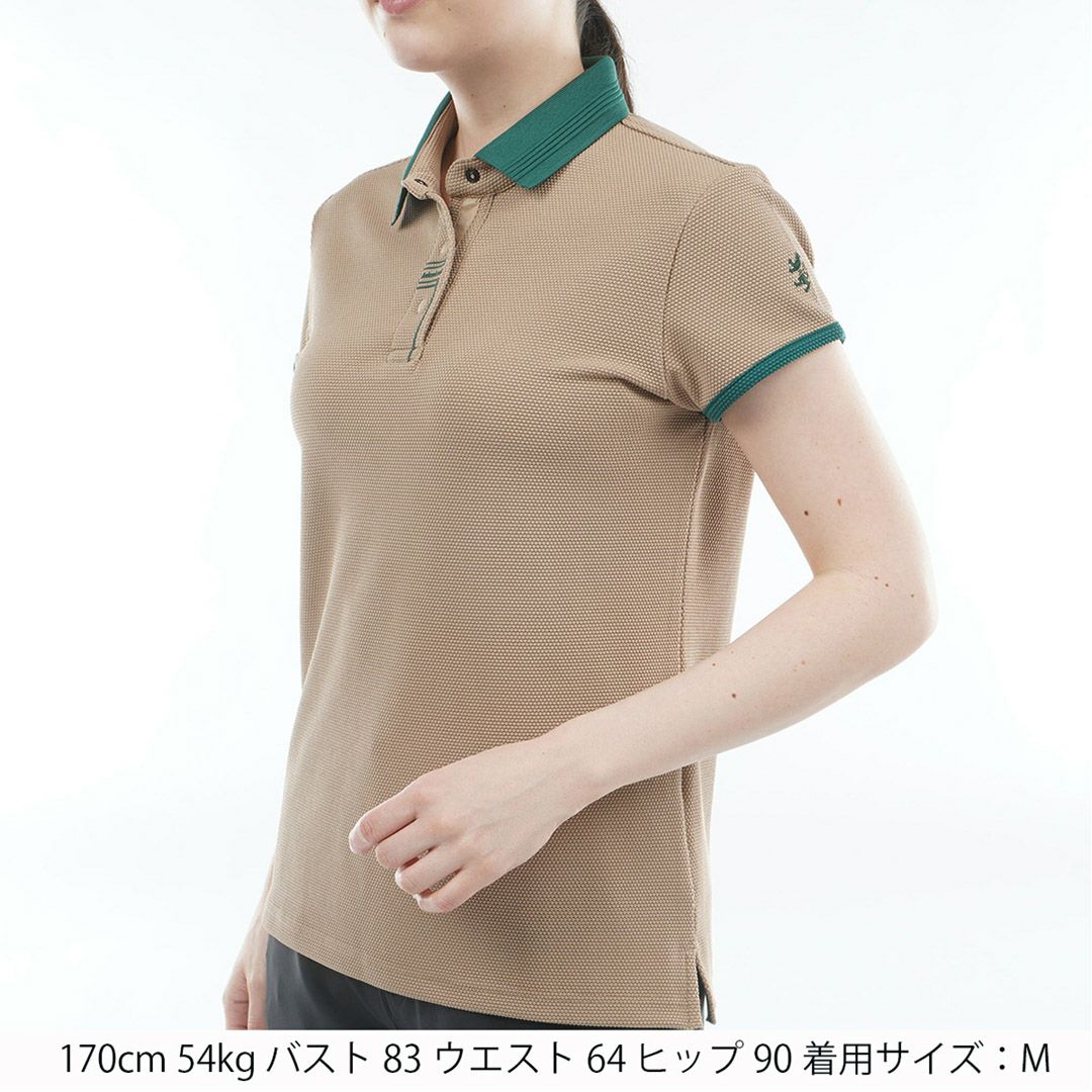 アドミラル ゴルフ Admiral GOLF レディース ポップコーン フレンチスリーブシャツ ADLA604 サンドベージュ
