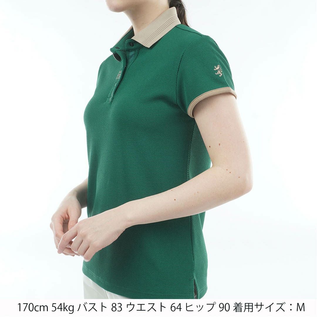 アドミラル ゴルフ Admiral GOLF レディース ポップコーン フレンチスリーブシャツ ADLA604 ダークグリーン