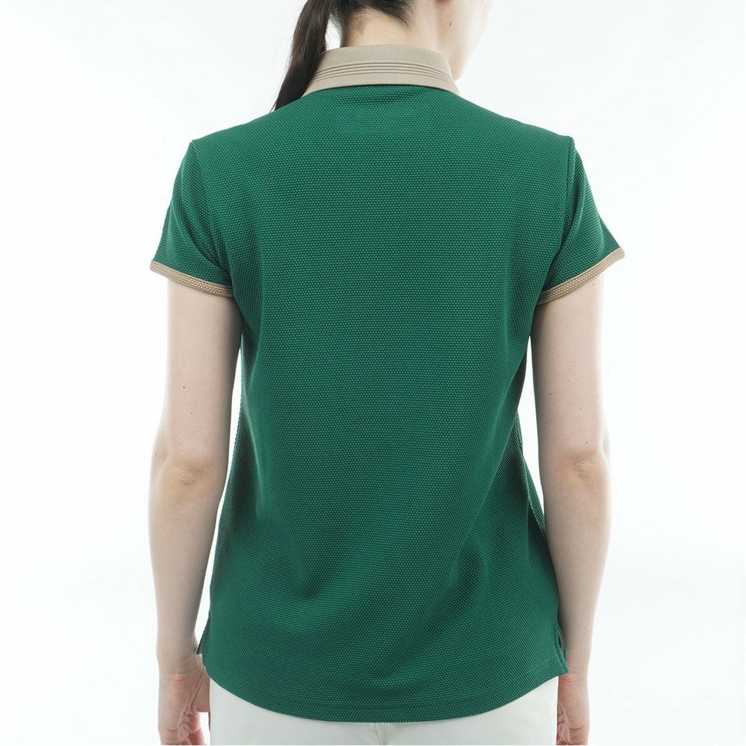 アドミラル ゴルフ Admiral GOLF レディース ポップコーン フレンチスリーブシャツ ADLA604 ダークグリーン