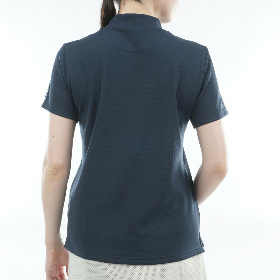 AdmiralGOLF アドミラルゴルフ レディース カラタッチ 半袖モックネックシャツ ネイビー 詳細3
