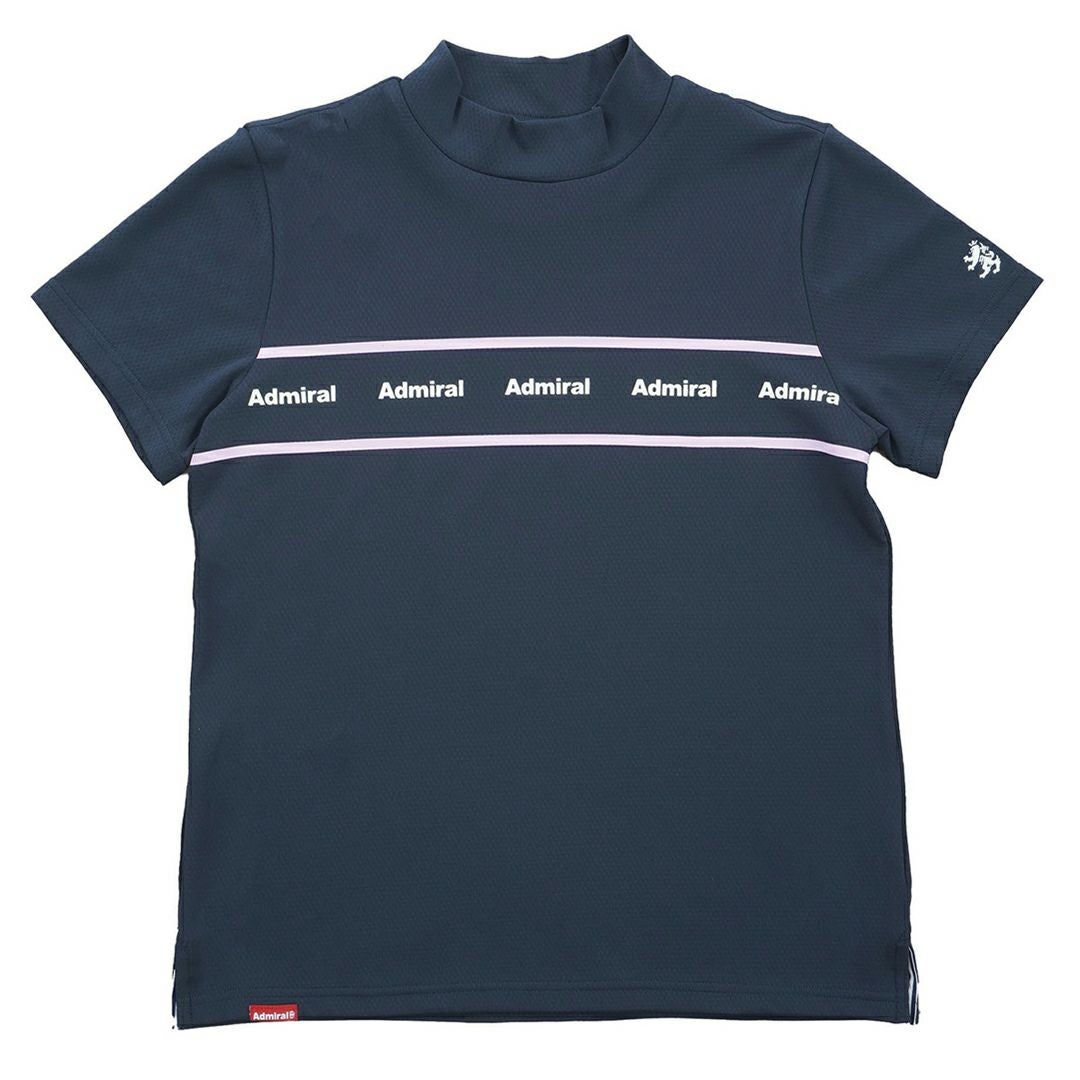 AdmiralGOLF アドミラルゴルフ レディース カラタッチ 半袖モックネックシャツ ネイビー 詳細4