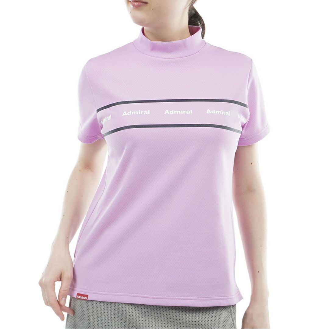 AdmiralGOLF アドミラルゴルフ レディース カラタッチ 半袖モックネックシャツ ラベンダー 詳細1