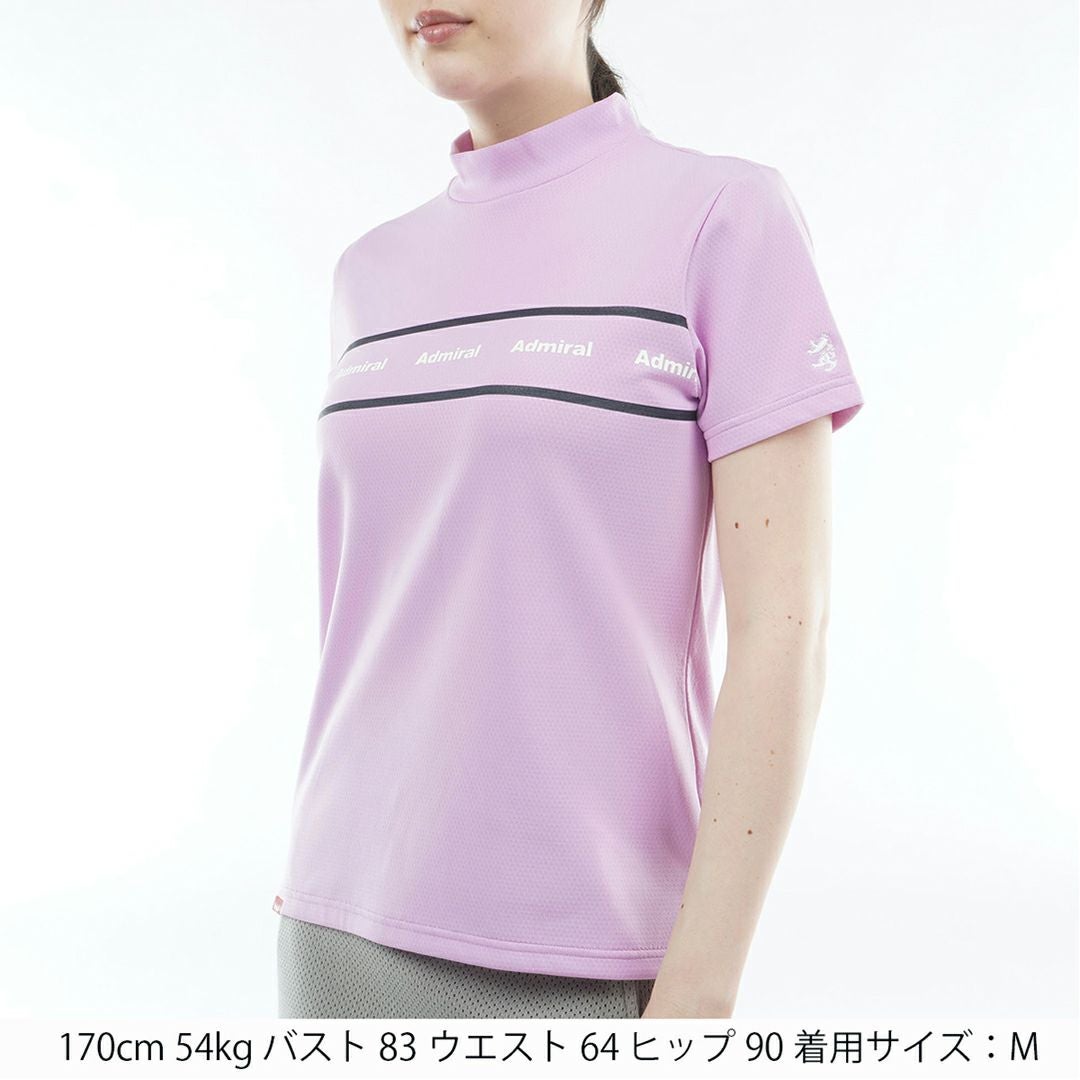 AdmiralGOLF アドミラルゴルフ レディース カラタッチ 半袖モックネックシャツ ラベンダー 詳細2