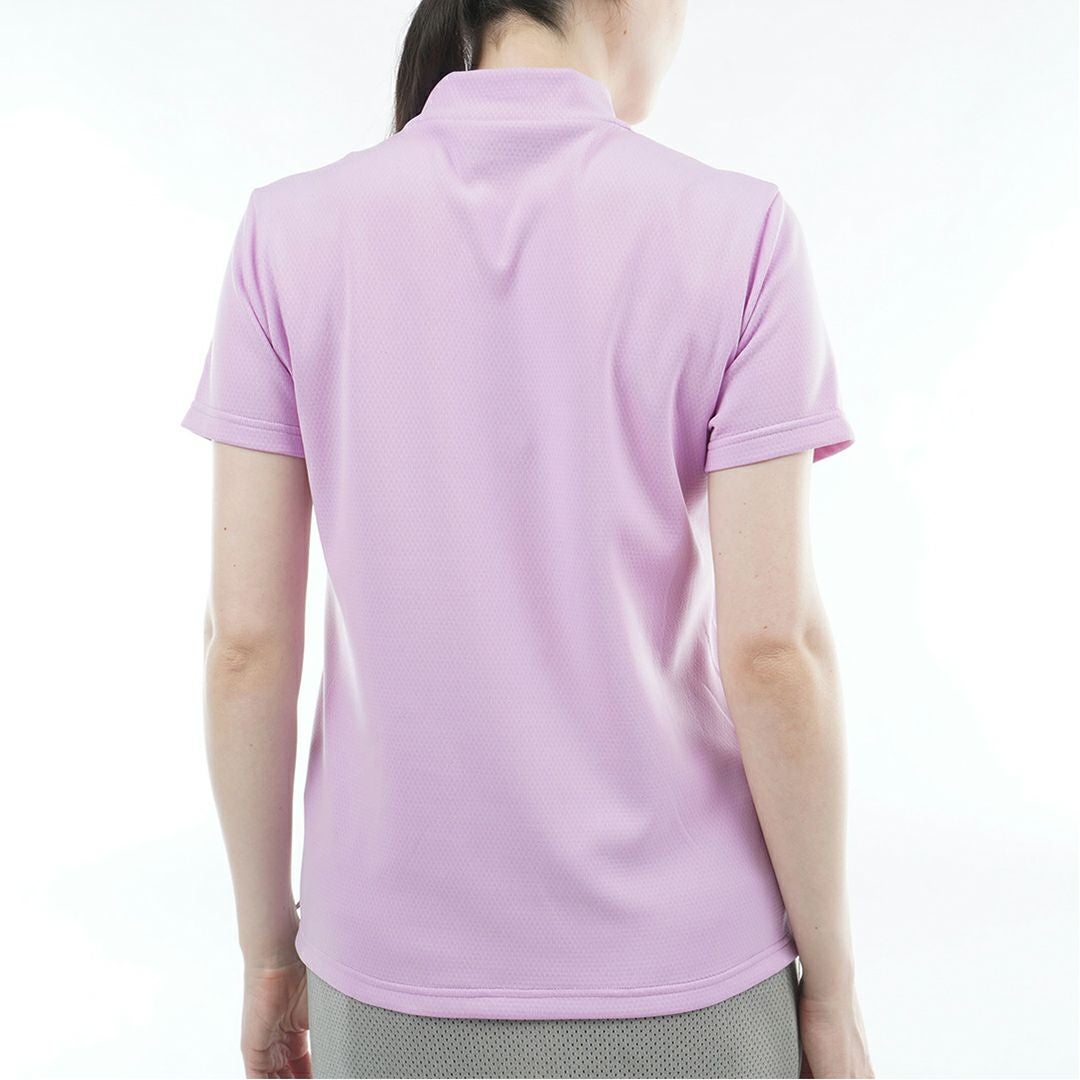 AdmiralGOLF アドミラルゴルフ レディース カラタッチ 半袖モックネックシャツ ラベンダー 詳細3