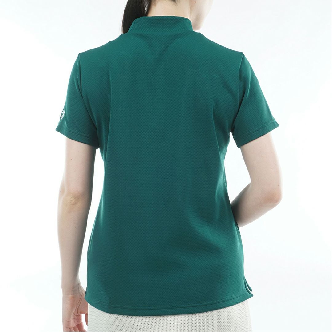 AdmiralGOLF アドミラルゴルフ レディース カラタッチ 半袖モックネックシャツ ダークグリーン 詳細4
