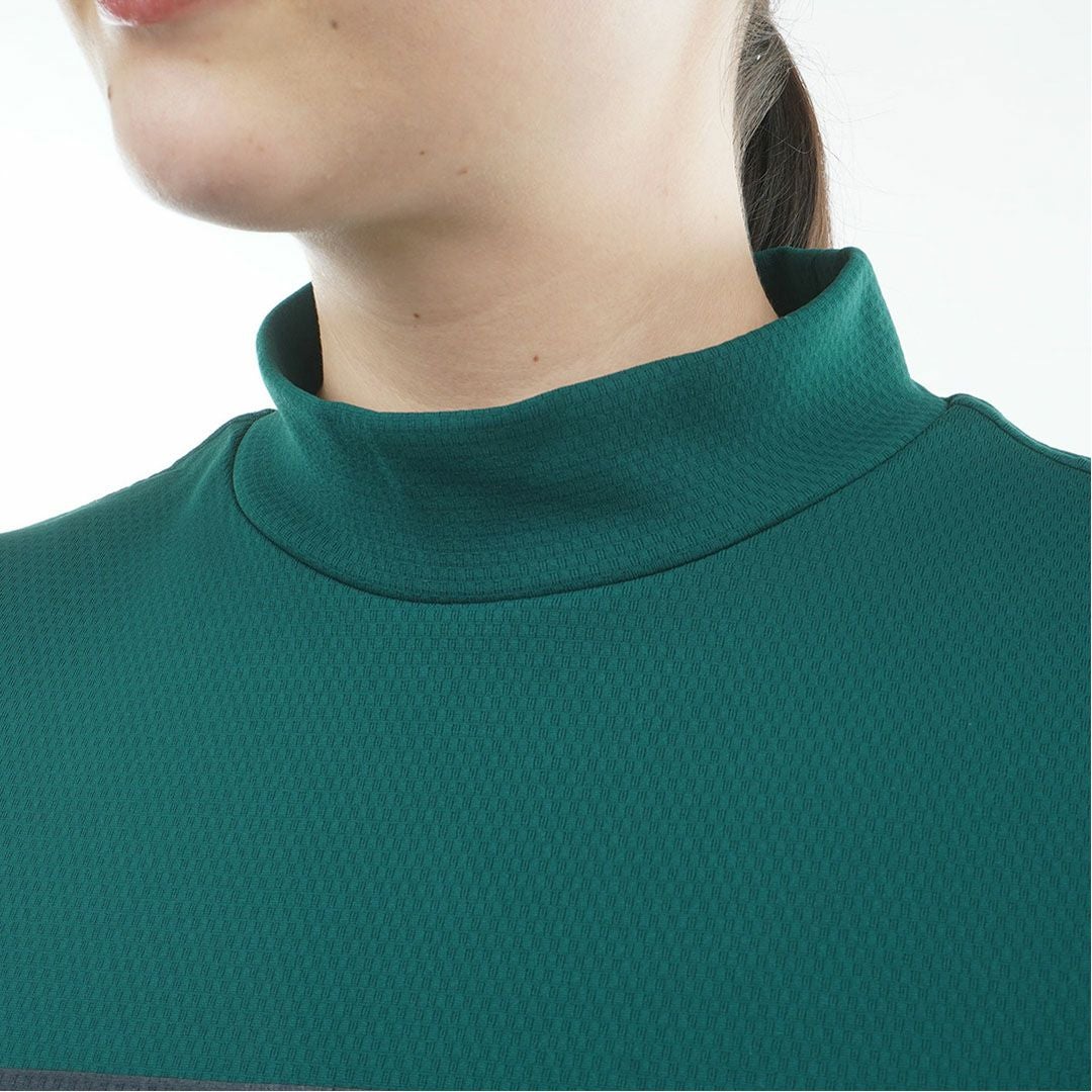 AdmiralGOLF アドミラルゴルフ レディース カラタッチ 半袖モックネックシャツ ダークグリーン 詳細8