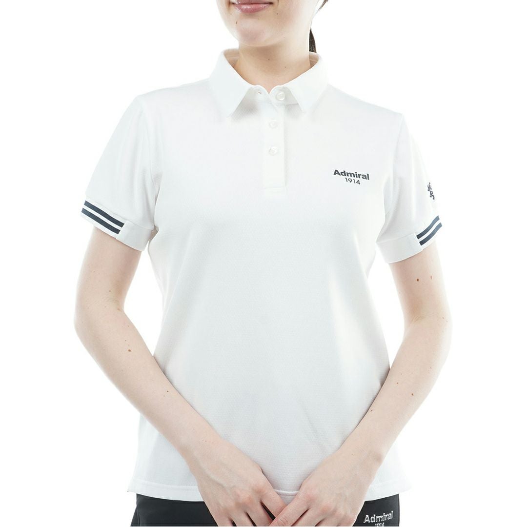 アドミラルゴルフ Admiral GOLF レディース カラタッチ ワンポイントロゴシャツ ADLA610 ホワイト