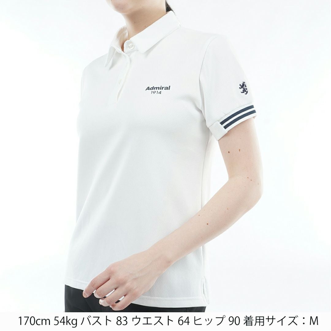 アドミラルゴルフ Admiral GOLF レディース カラタッチ ワンポイントロゴシャツ ADLA610 ホワイト