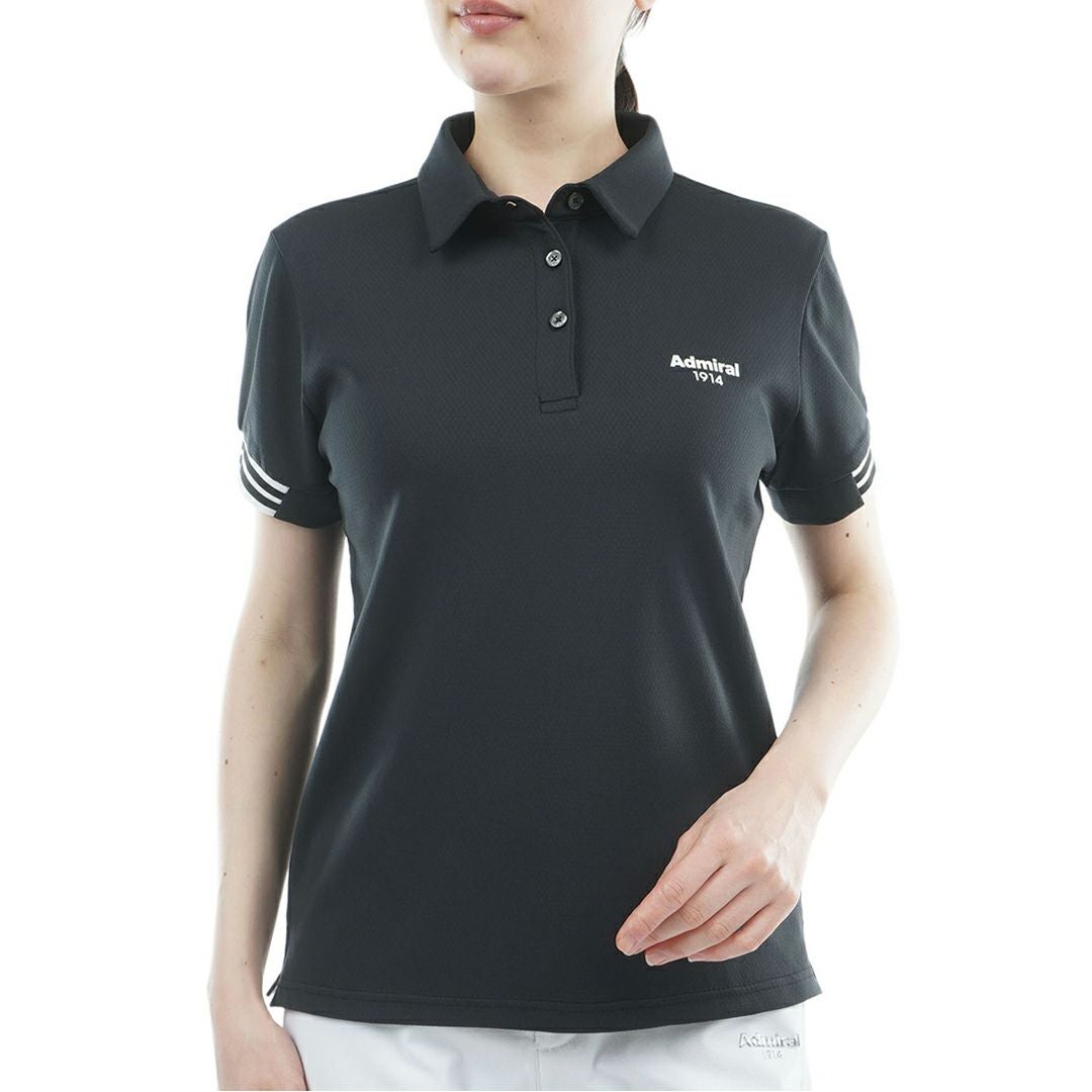 アドミラルゴルフ Admiral GOLF レディース カラタッチ ワンポイントロゴシャツ ADLA610 ブラック