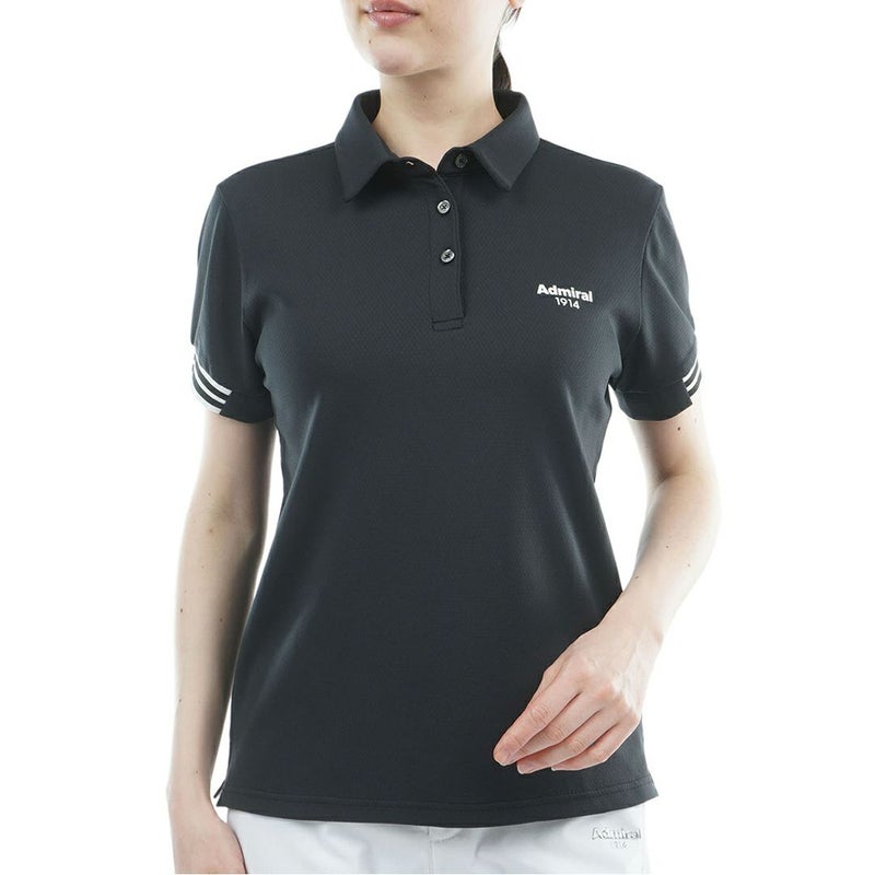 アドミラルゴルフ Admiral GOLF レディース カラタッチ ワンポイントロゴシャツ ADLA610 ブラック
