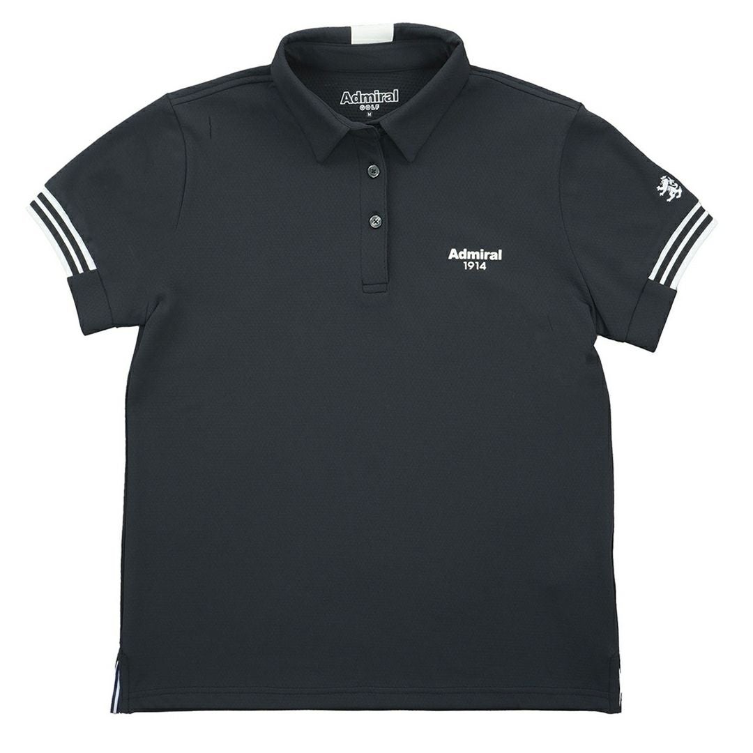 アドミラルゴルフ Admiral GOLF レディース カラタッチ ワンポイントロゴシャツ ADLA610 ブラック