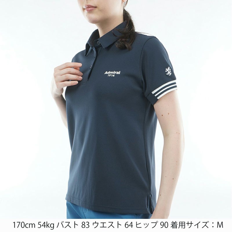 アドミラルゴルフ Admiral GOLF レディース カラタッチ ワンポイントロゴシャツ ADLA610 ネイビー