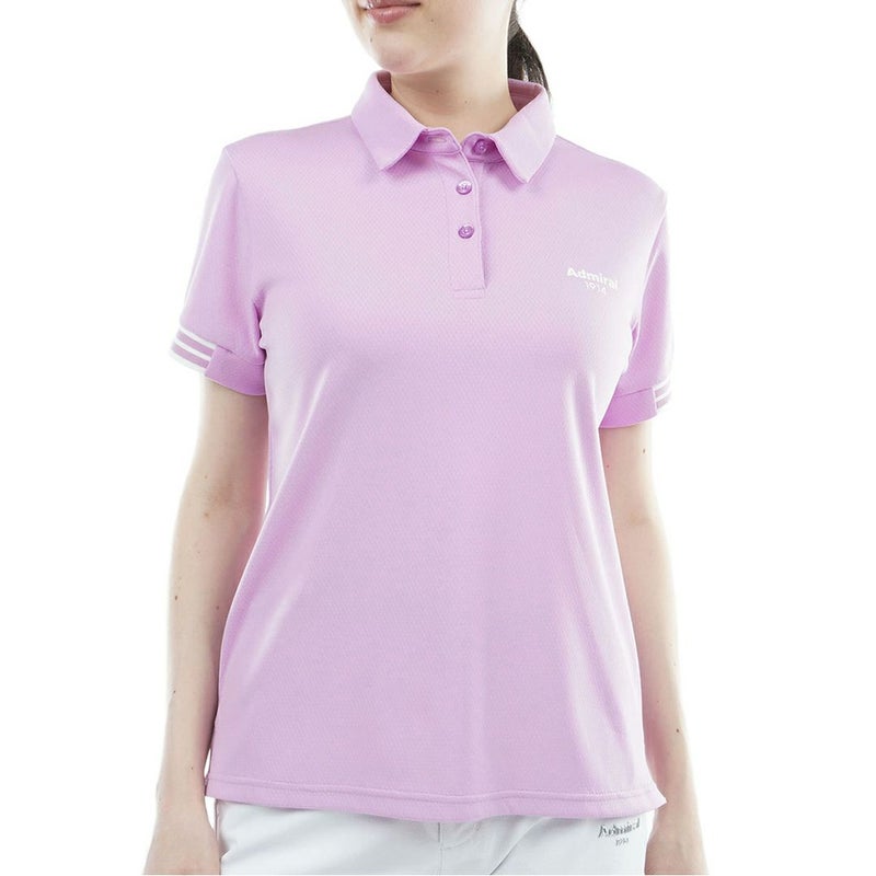 アドミラルゴルフ Admiral GOLF レディース カラタッチ ワンポイントロゴシャツ ADLA610 ラベンダー