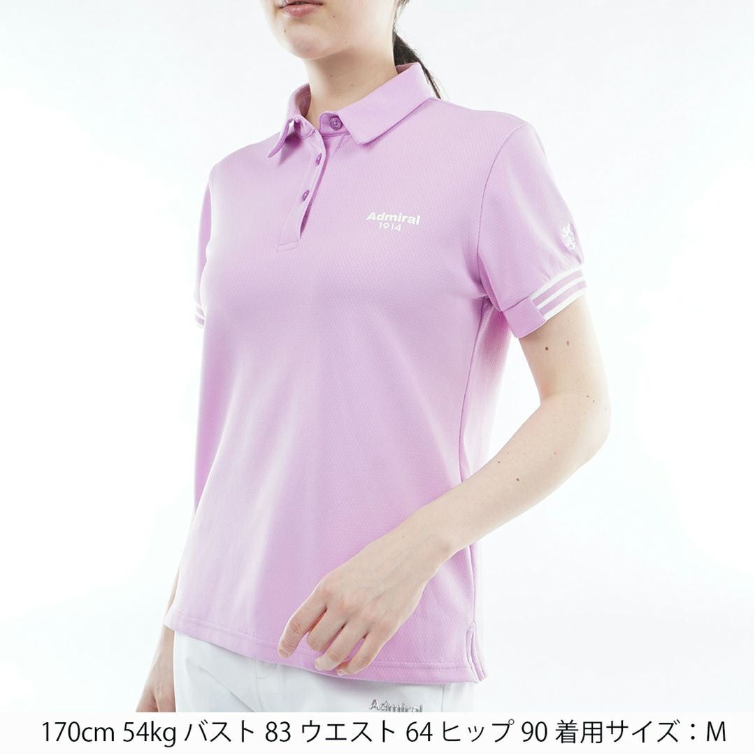 アドミラルゴルフ Admiral GOLF レディース カラタッチ ワンポイントロゴシャツ ADLA610 ラベンダー