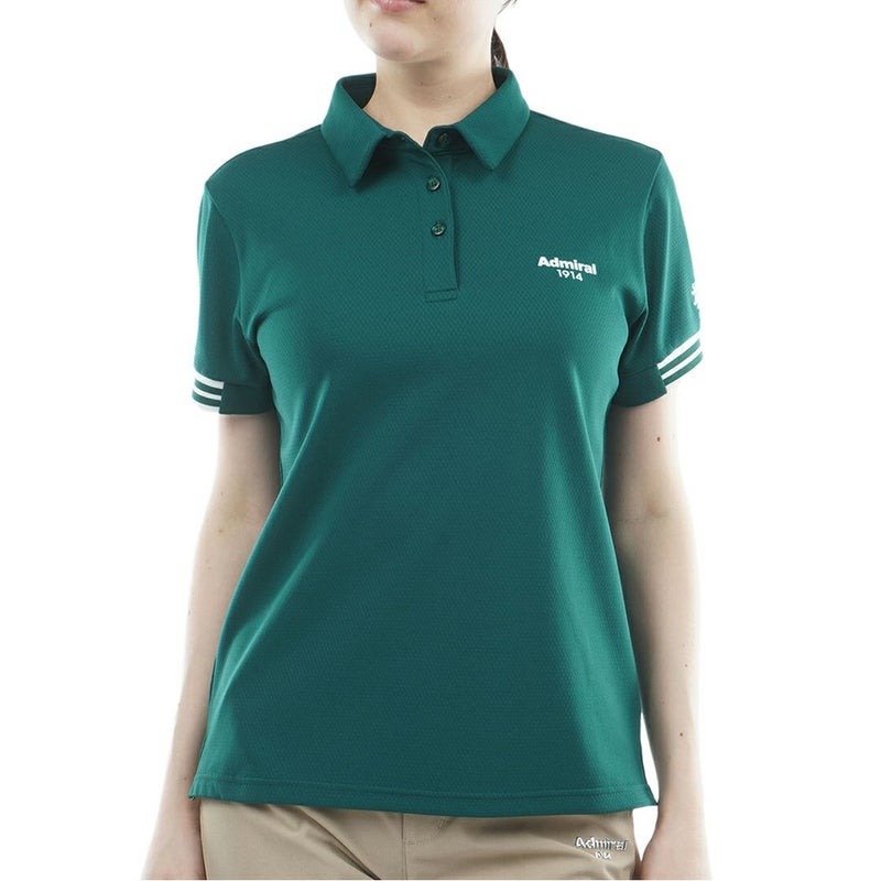 アドミラルゴルフ Admiral GOLF レディース カラタッチ ワンポイントロゴシャツ ADLA610 ダークグリーン