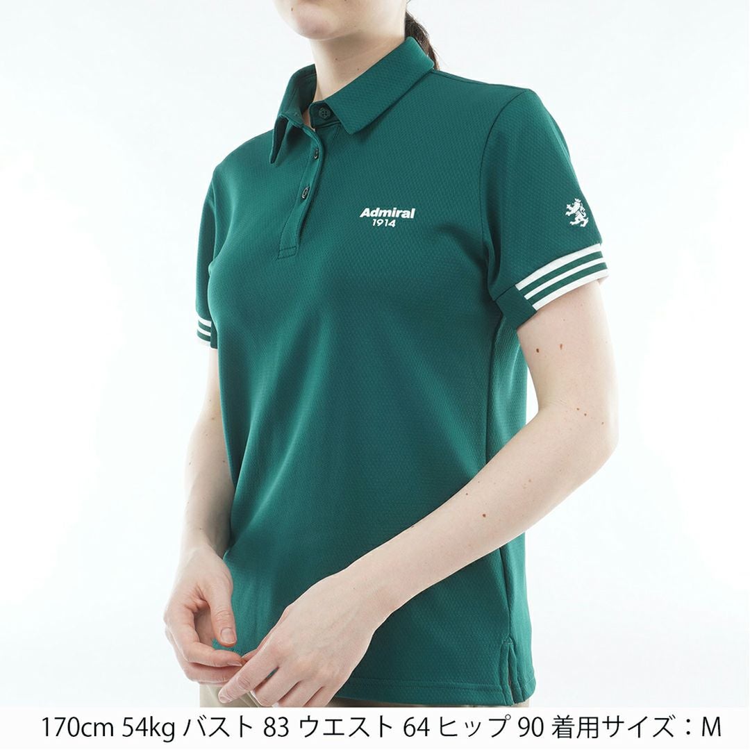 アドミラルゴルフ Admiral GOLF レディース カラタッチ ワンポイントロゴシャツ ADLA610 ダークグリーン