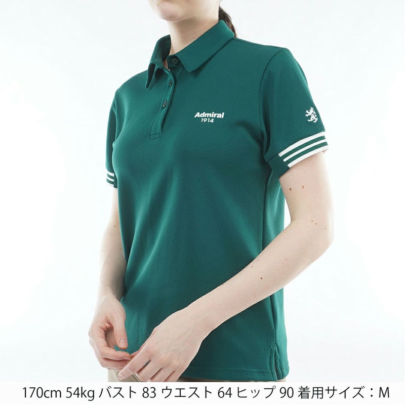 アドミラルゴルフ Admiral GOLF レディース カラタッチ ワンポイントロゴシャツ ADLA610 ダークグリーン