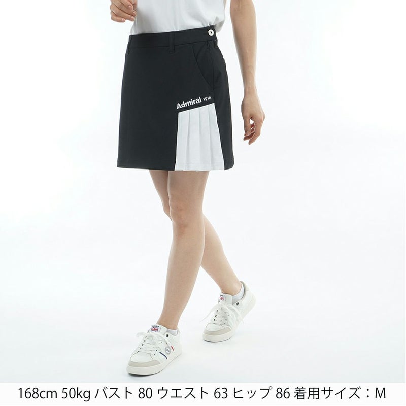 アドミラルゴルフ Admiral GOLF レディース 透け防 サイドプリーツスカート ADLA616 ブラック