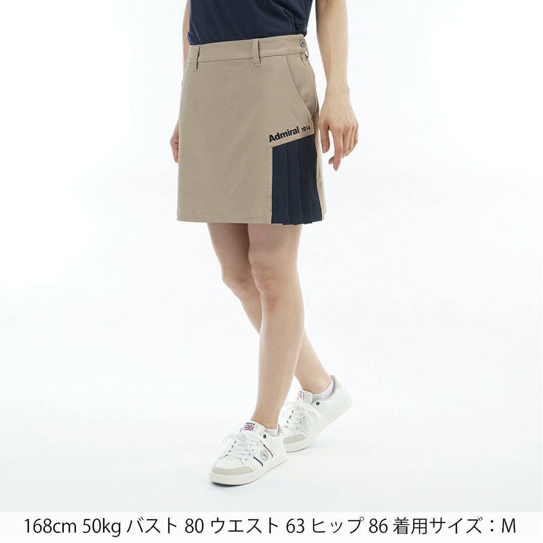 アドミラルゴルフ Admiral GOLF レディース 透け防 サイドプリーツスカート ADLA616 サンドベージ