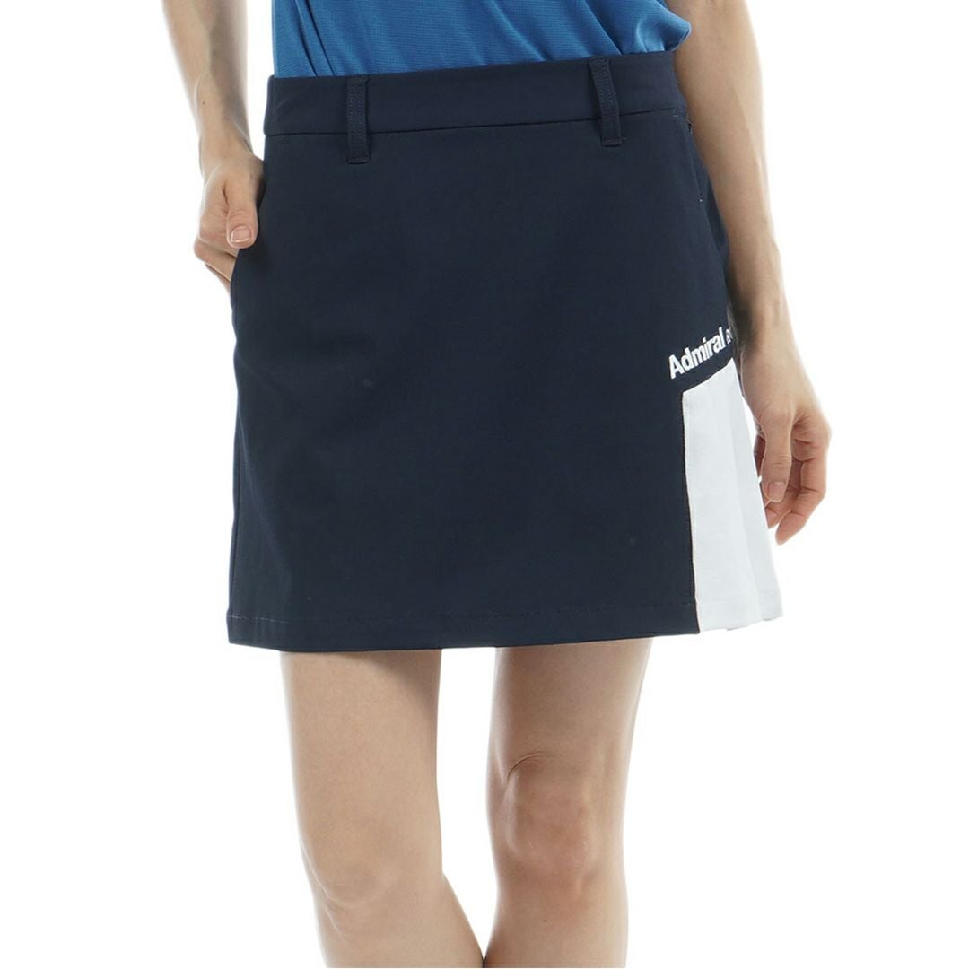 アドミラルゴルフ Admiral GOLF レディース 透け防 サイドプリーツスカート ADLA616 ネイビー