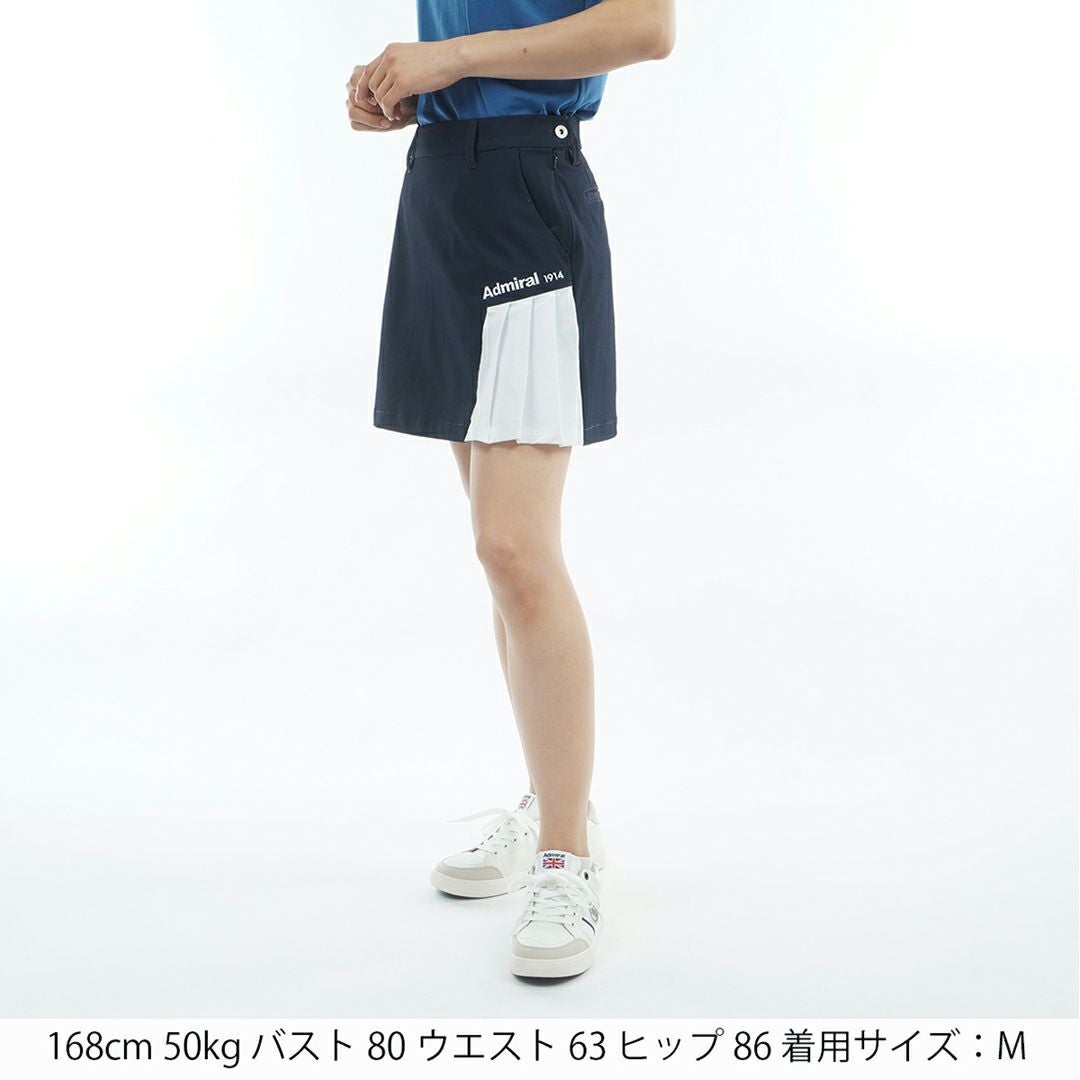 アドミラルゴルフ Admiral GOLF レディース 透け防 サイドプリーツスカート ADLA616 ネイビー