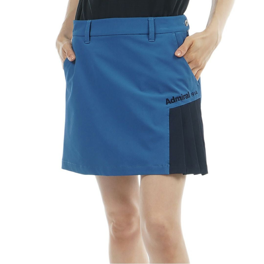 アドミラルゴルフ Admiral GOLF レディース 透け防 サイドプリーツスカート ADLA616 ディープブルー