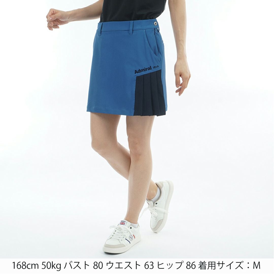 アドミラルゴルフ Admiral GOLF レディース 透け防 サイドプリーツスカート ADLA616 ディープブルー