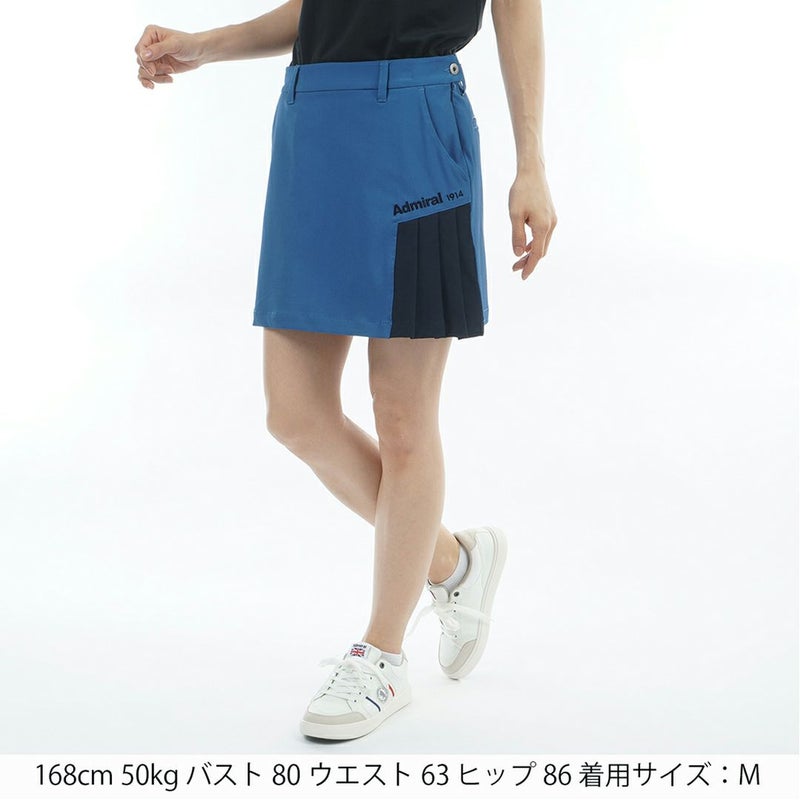 アドミラルゴルフ Admiral GOLF レディース 透け防 サイドプリーツスカート ADLA616 ディープブルー