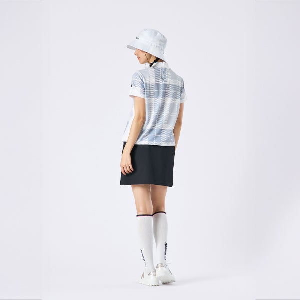 アドミラルゴルフ Admiral GOLF レディース 透け防 サイドプリーツスカート ADLA616 ブラック モデル着用2