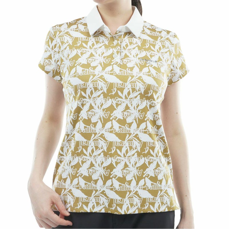 アドミラル ゴルフ Admiral GOLF レディース リーフジャガード ポロシャツ ADLA618 キャメル