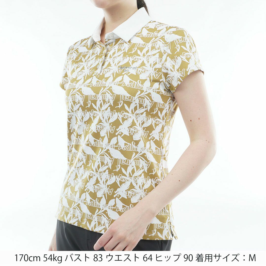 アドミラル ゴルフ Admiral GOLF レディース リーフジャガード ポロシャツ ADLA618 キャメル