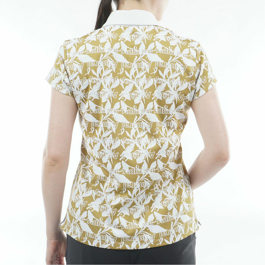 アドミラル ゴルフ Admiral GOLF レディース リーフジャガード ポロシャツ ADLA618 キャメル