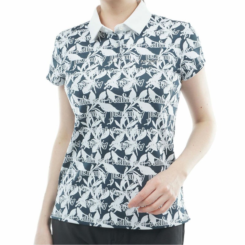 アドミラル ゴルフ Admiral GOLF レディース リーフジャガード ポロシャツ ADLA618 ネイビー