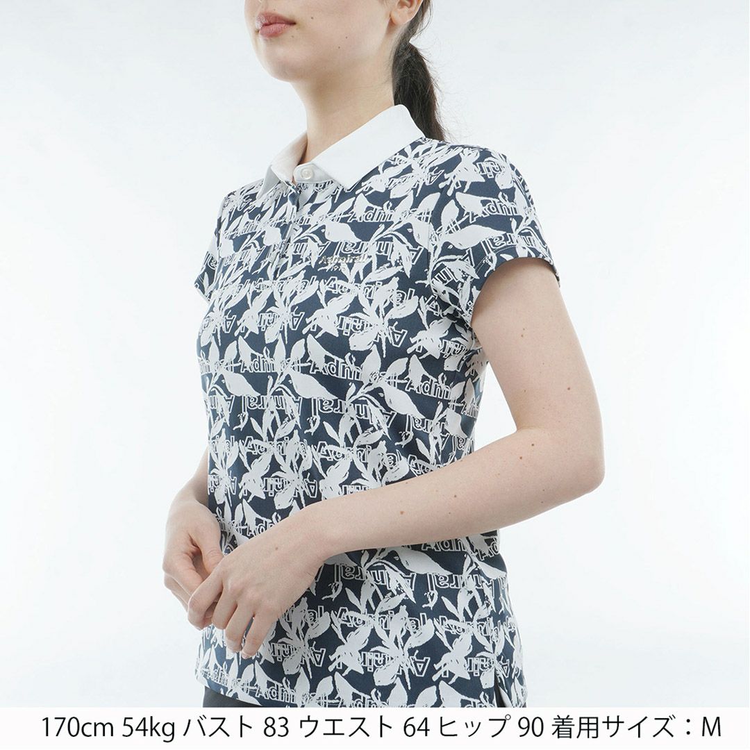 アドミラル ゴルフ Admiral GOLF レディース リーフジャガード ポロシャツ ADLA618 ネイビー