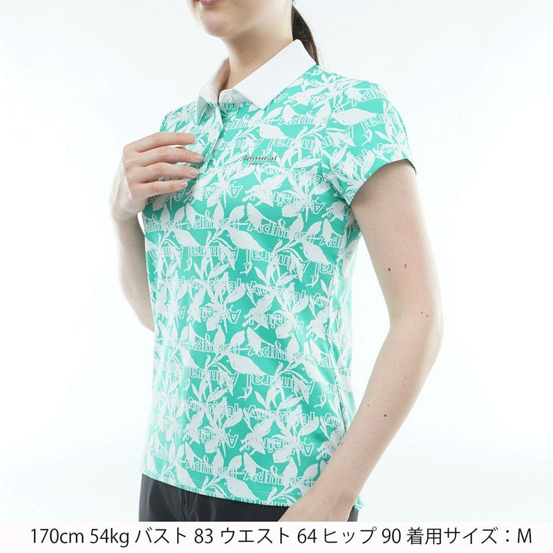 アドミラル ゴルフ Admiral GOLF レディース リーフジャガード ポロシャツ ADLA618 グリーン
