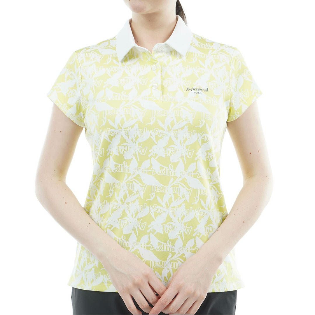 アドミラル ゴルフ Admiral GOLF レディース リーフジャガード ポロシャツ ADLA618 イエロー