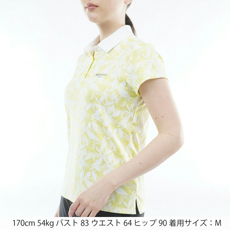 アドミラル ゴルフ Admiral GOLF レディース リーフジャガード ポロシャツ ADLA618 イエロー