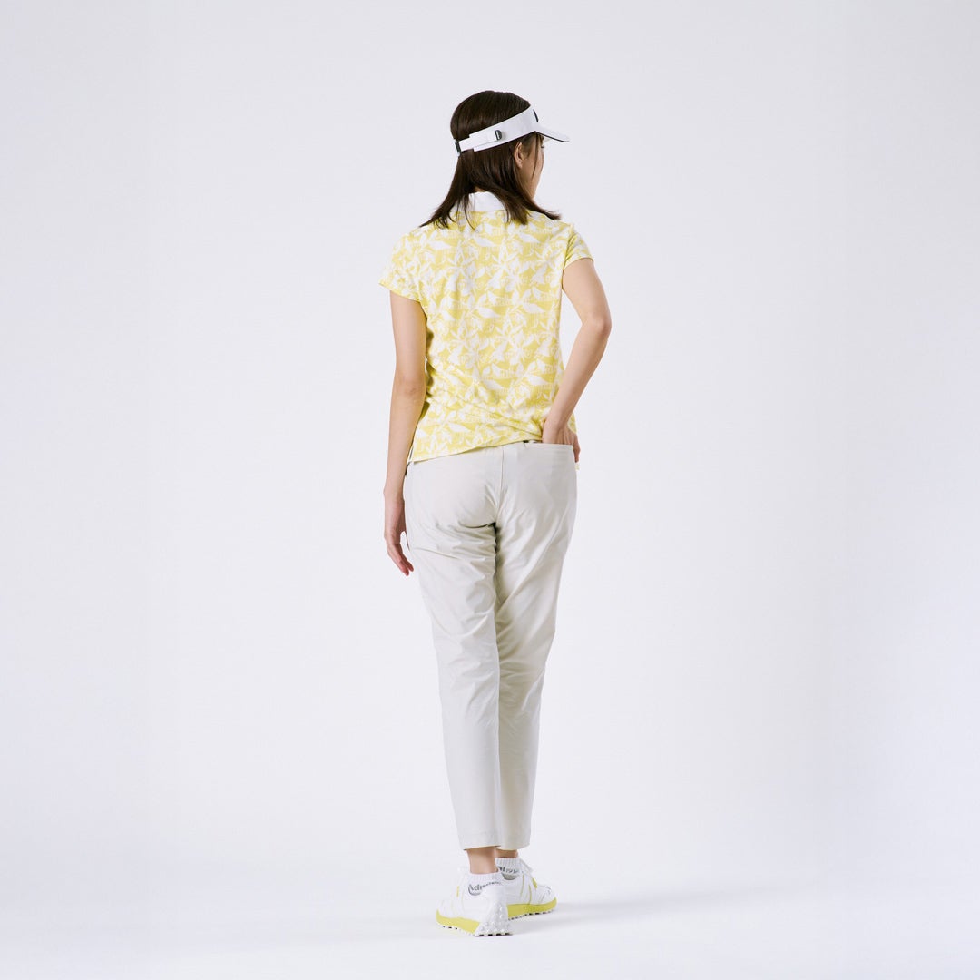 アドミラル ゴルフ Admiral GOLF レディース リーフジャガード ポロシャツ ADLA618 イエロー