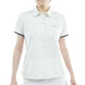アドミラルゴルフ Admiral GOLF レディース ストレッチメッシュ リーフ柄シャツ ADLA619 ホワイト